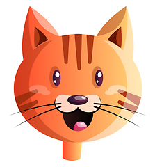 Image showing Happy red cartoon cat vector illustartion on white bacground