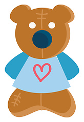 Image showing Clipart of a cute little teddy bear in blue costume vector or co