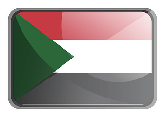 Image showing Vector illustration of Sudan flag on white background.