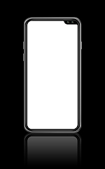 Image showing All-screen blank smartphone mockup isolated on black. 3D render