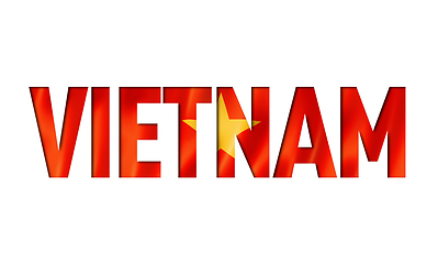 Image showing vietnam flag text font