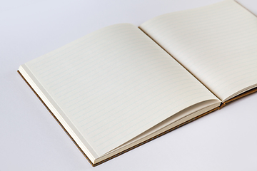 Image showing Open blank notebook closeup view