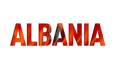 Image showing albanian flag text font
