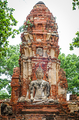 Image showing Buddha statue in Wat Mahathat, Ayutthaya, Thailand