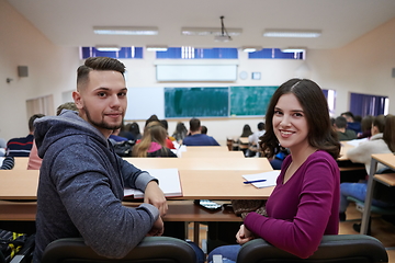 Image showing Students Gruop In the uni Amphitheather