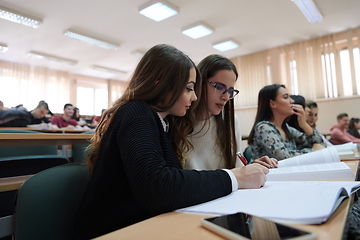 Image showing Students Gruop In the uni Amphitheather