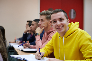 Image showing Students Gruop In the uni Amphitheather