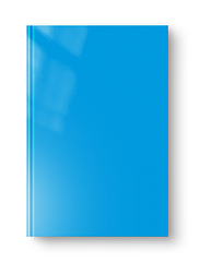 Image showing Closed blue blank book isolated on white