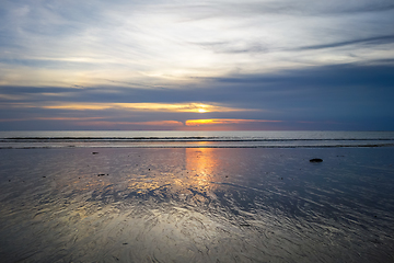 Image showing Nai Yang Beach at sunset, Phuket, Thailand