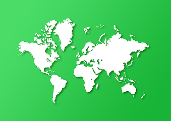 Image showing Detailed world map isolated on a green background