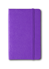 Image showing Purple closed notebook isolated on white