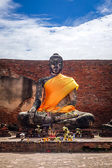 Image showing Buddha statue, Wat Lokaya Sutharam temple, Ayutthaya, Thailand