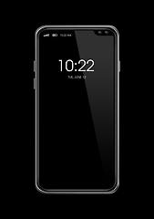 Image showing All-screen blank smartphone mockup isolated on black. 3D render