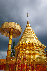 Image showing Wat Doi Suthep golden stupa, Chiang Mai, Thailand