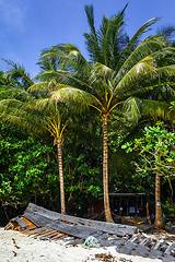 Image showing wreck boat on Turtle Beach, Perhentian Islands, Terengganu, Mala