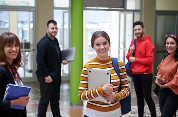 Image showing famel student with modern technology in school