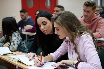 Image showing Students Gruop In the uni Amphitheather