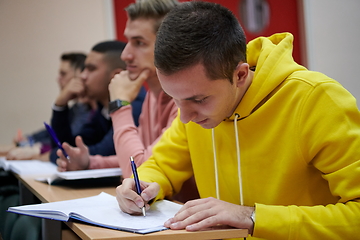 Image showing Students Gruop In the uni Amphitheather