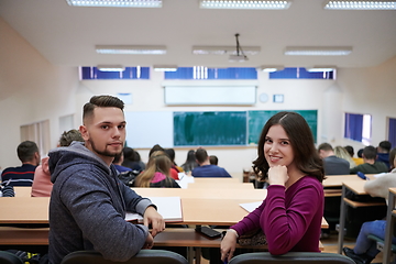 Image showing Students Gruop In the uni Amphitheather