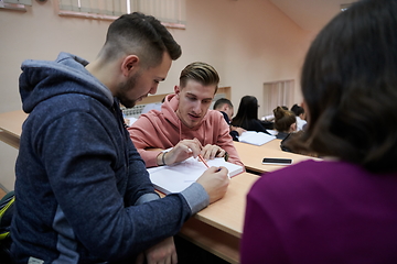 Image showing Students Gruop In the uni Amphitheather