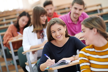 Image showing Students Gruop In the uni Amphitheather