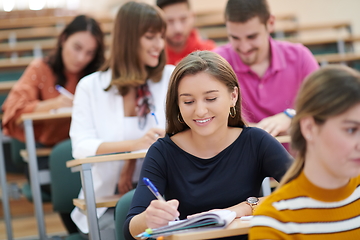 Image showing Students Gruop In the uni Amphitheather