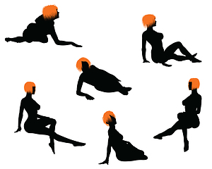 Image showing Naked sexy girls silhouette set