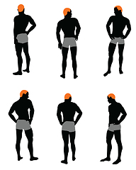 Image showing Set of men silhouette