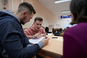 Image showing Students Gruop In the uni Amphitheather