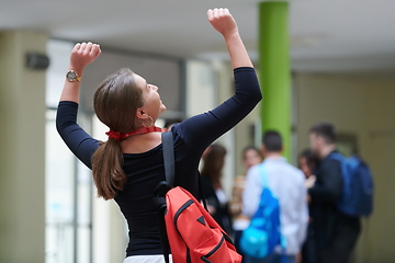 Image showing famel student with modern technology in school