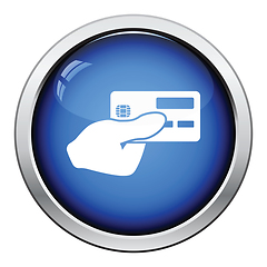 Image showing Hand holding credit card icon