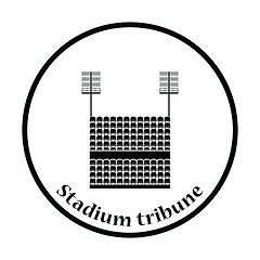 Image showing Stadium tribune with seats and light mast icon