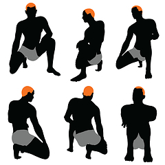 Image showing Set of men silhouette