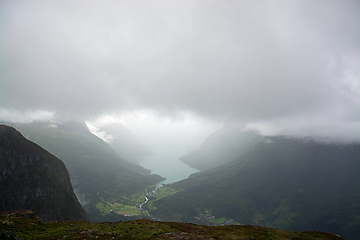 Image showing View from Hoven Mountain, Nordfjord, Norway