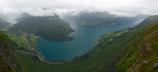 Image showing View from Hoven Mountain, Nordfjord, Norway