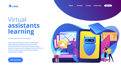 Image showing Chatbot self learningconcept landing page.