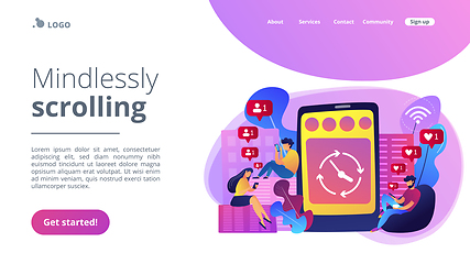 Image showing Mindlessly scrolling concept landing page.