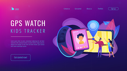 Image showing GPS kids tracker concept landing page.