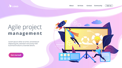 Image showing Agile project managementconcept landing page.