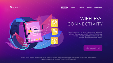 Image showing Wireless connectivity concept landing page.