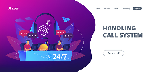 Image showing Call center concept landing page.