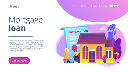 Image showing Mortgage loan concept landing page.