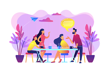 Image showing Friends meeting concept vector illustration.