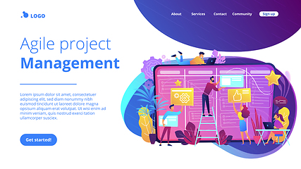 Image showing Kanban board concept landing page.