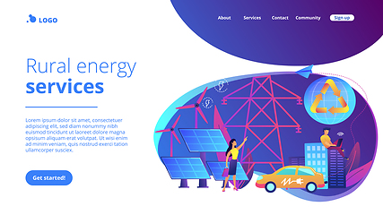 Image showing Renewable energy concept landing page.