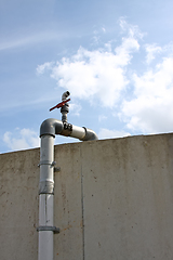 Image showing silo pipe blue sky background