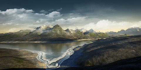 Image showing fantasy landscape scenery without vegetation