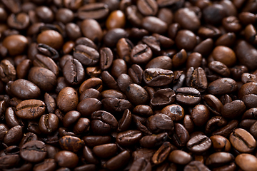 Image showing Roasted coffee bean texture