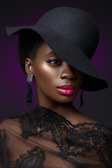 Image showing Beautiful black girl with crystal crown