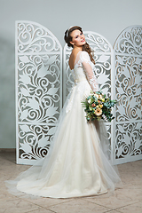 Image showing beautiful girl in wedding gown